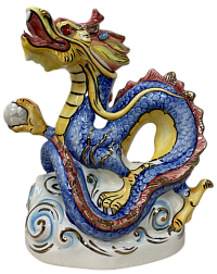 Штоф "Дракон" стразами цветной с золотом