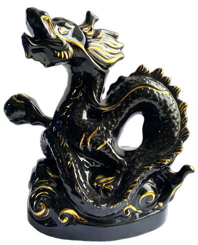 Штоф «Дракон» стразами глазурь с золотом