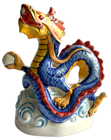 Штоф «Дракон» стразами цветной 