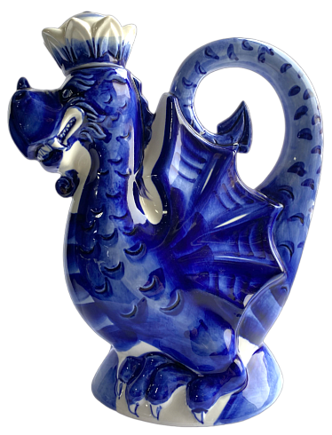 Штоф «Дракон» кобальт 